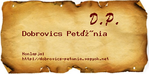 Dobrovics Petúnia névjegykártya